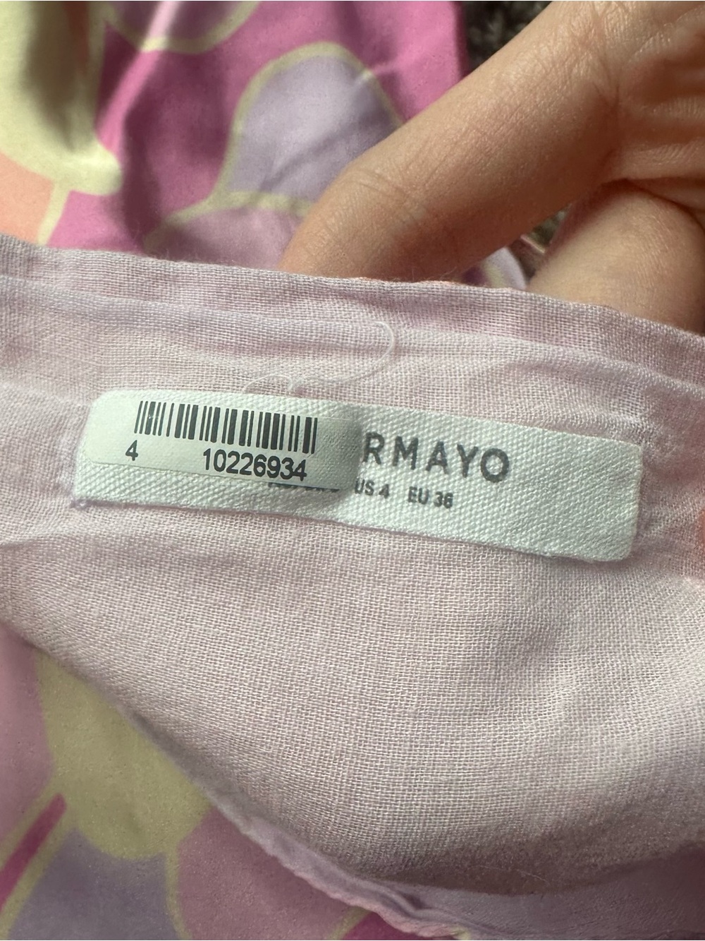 Peppermayo Pink Lavender & Peach Abstract Wrap Mini Dress - Picture 5 of 5